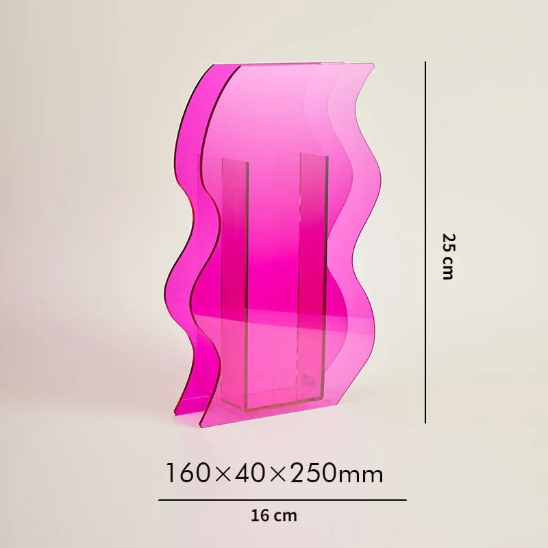 Vibrant Nordic Acrylic Vase for Stylish Flower Arrangements - Perfect for Living Room and Office Decor
