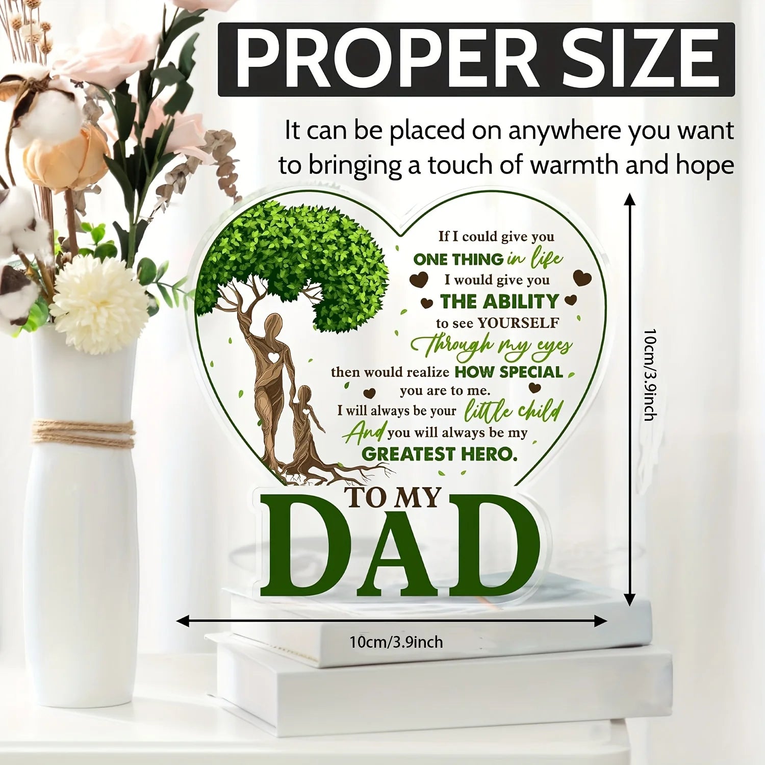 Best Dad Ever Acrylic Desk Plaque - Meaningful Gift from Son & Daughter for Home Decor
