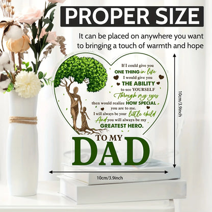 Best Dad Ever Acrylic Desk Plaque - Meaningful Gift from Son & Daughter for Home Decor