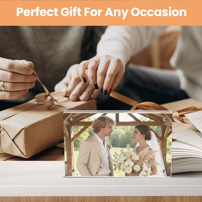 Elevate Your Memories with Our 3 Pack of Frameless 4x6 Acrylic Picture Frames - Double-Sided Magnetic Design for Stunning Desktop Displays