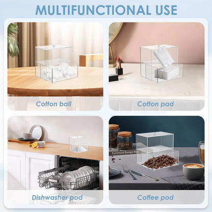 Dryer Sheet Holder Acrylic Dryer Sheet Holder with Drawer and Bamboo Lid Clear Laundry Room Organization and Storage Dryer Sheet Laundry Pods Containter Box for Laundry Room Decor