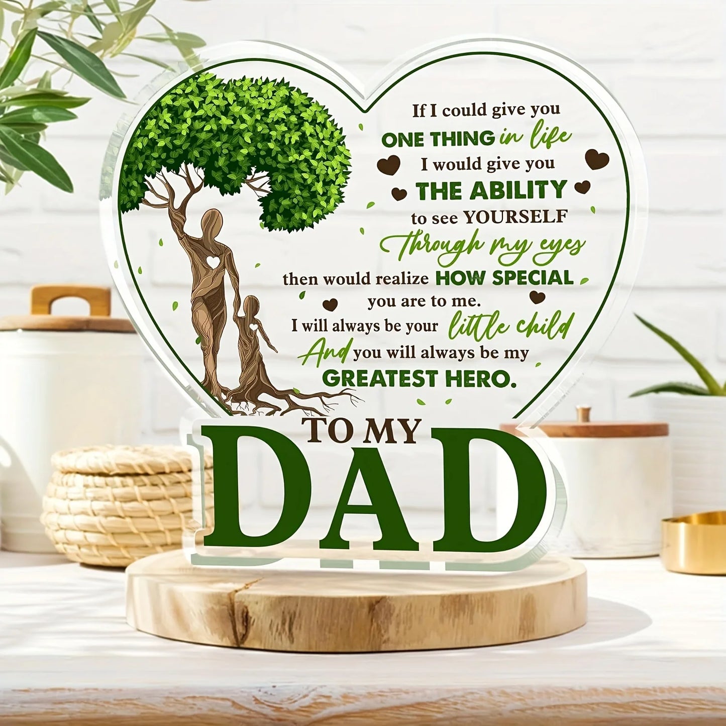 Best Dad Ever Acrylic Desk Plaque - Meaningful Gift from Son & Daughter for Home Decor