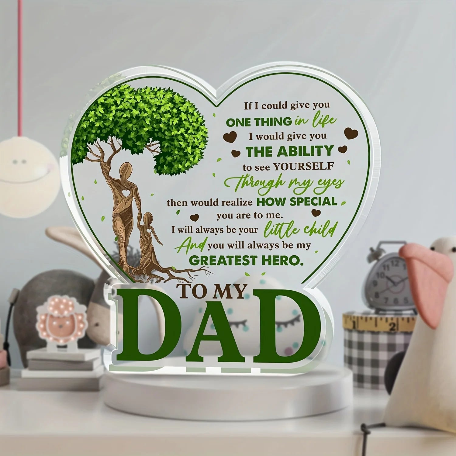 Best Dad Ever Acrylic Desk Plaque - Meaningful Gift from Son & Daughter for Home Decor