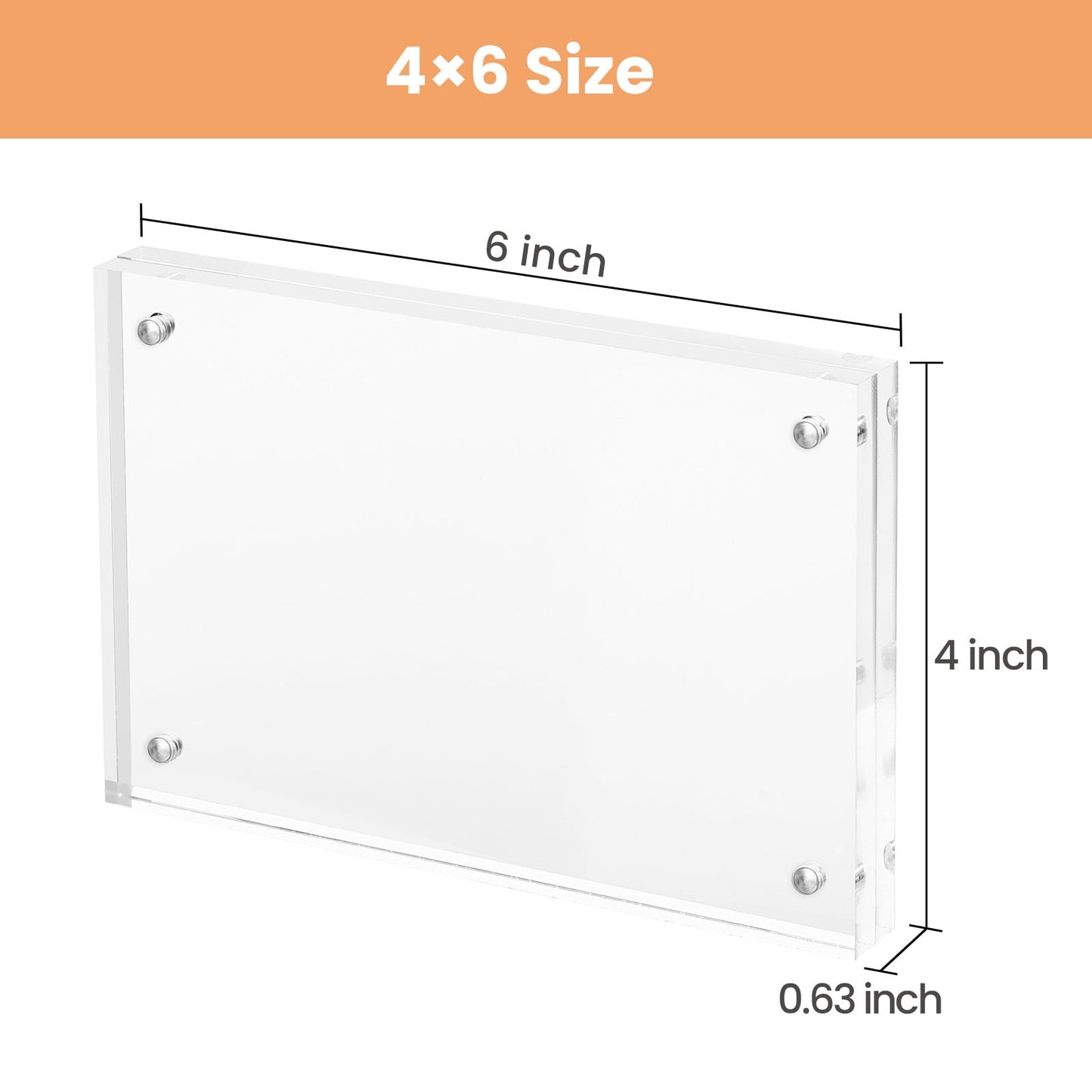 Elevate Your Memories with Our 3 Pack of Frameless 4x6 Acrylic Picture Frames - Double-Sided Magnetic Design for Stunning Desktop Displays