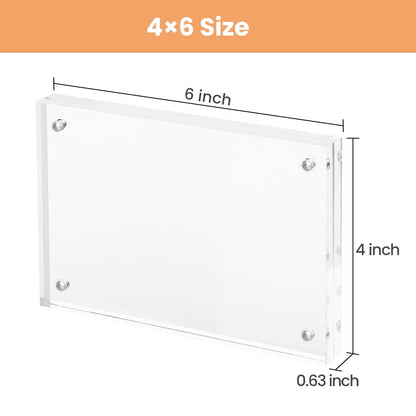 Elevate Your Memories with Our 3 Pack of Frameless 4x6 Acrylic Picture Frames - Double-Sided Magnetic Design for Stunning Desktop Displays