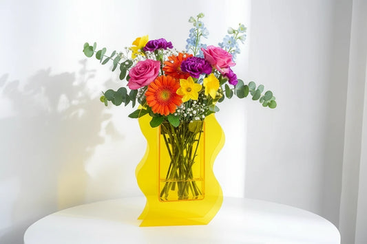 Vibrant Nordic Acrylic Vase for Stylish Flower Arrangements - Perfect for Living Room and Office Decor