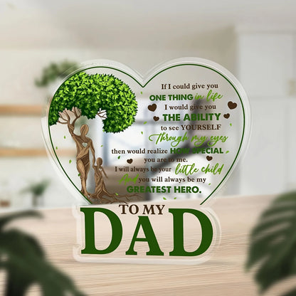 Best Dad Ever Acrylic Desk Plaque - Meaningful Gift from Son & Daughter for Home Decor